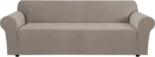 Vista 14 de H.VERSAILTEX Funda elástica para sofá, fundas suaves para muebles de 3 cojines, con tela jacquard gruesa a cuadros con parte inferior elástica, sofá