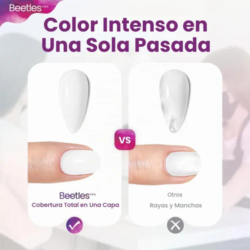 Vista 5 de Beetles PRO - Esmalte de gel blanco, color blanco de 0.7 fl oz A - Creme White Ansiedad de calma