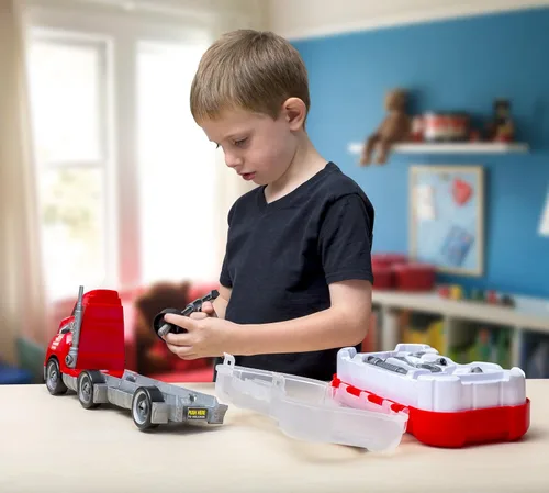Vista 6 de Big Daddy Big Rig Tool Master - Transporte de camiones de juguete con herramientas para desmontar, construir y construir. Consigue a tu hijo este