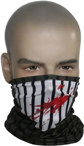 Vista 3 de Creepypasta - Máscara facial elástica para pasamontañas, disfraz de Halloween