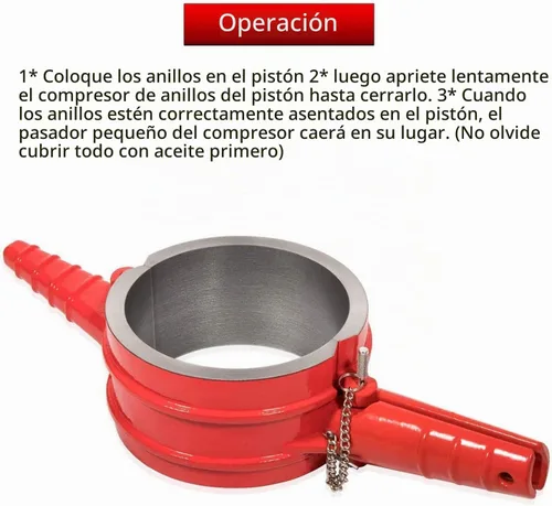 Vista 2 de 7040 Herramienta de compresor de anillo de pistón de 5.4 pulgadas para Cummins ISX/QSX 15, Caterpillar 3400, C-15, alternativa a PT-7040 5299448 Rojo