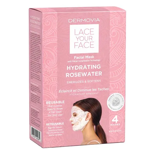 Vista 21 de Máscara facial Lace Your Face de compresión, como se ve en el programa Shark Tank, algodón biodegradable reutilizable, cuidado de la piel, Péptidos
