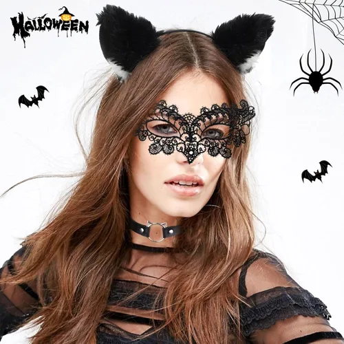 Vista 5 de TOKUFAGU Diadema de Halloween con cuernos de diablo con purpurina para adultos y niños, cuerno de diablo para fiesta de Halloween