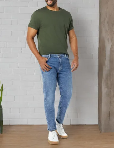 Vista 7 de Tienda Essentials Camiseta ajustada de manga corta con cuello redondo y bolsillo para hombre