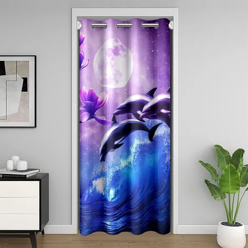 Vista 30 de Erosebridal Cortina de puerta de teñido anudado, cortina opaca bohemia, cortina exótica abstracta en espiral, elegante cortina hippie para puerta