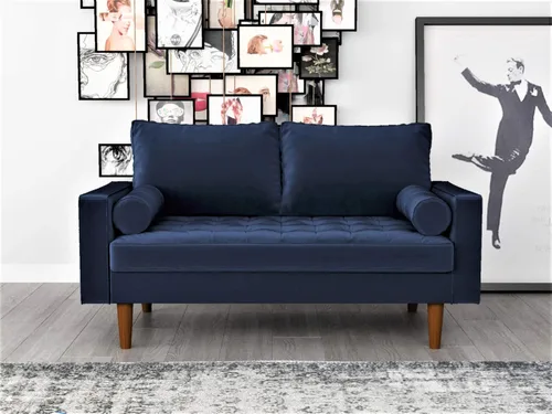 Vista 28 de Container Furniture - Sofá de piel sintética para la sala de estar moderna con cojines extraíbles y patas de madera maciza, sofá estilo lujoso