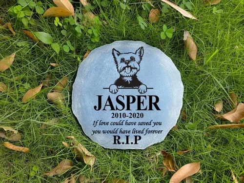 Vista 5 de Piedra conmemorativa personalizada para perros y gatos, piedra conmemorativa personalizada para mascotas con huella de pata, regalo por pérdida