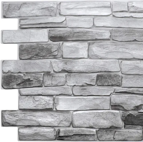 Vista 22 de Dundee Deco Paneles de pared 3D de piedra sintética de PVC marrón, 3.2 pies x 2.1 pies (98cm x 63cm), paquete de 10, decoración de paneles de pared