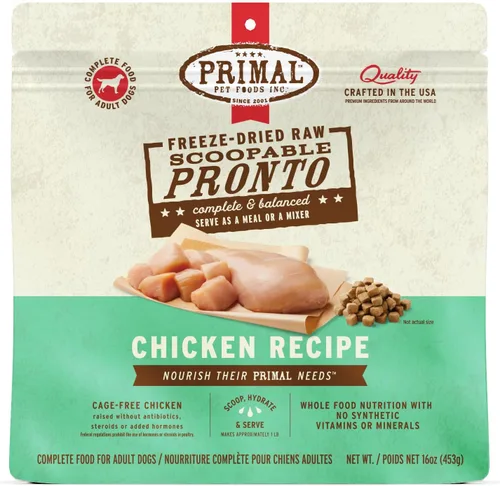 Vista 12 de Primal Comida para Perros Cachorro Liofilizada, Pronto Mini Nuggets; Sirva con Cuchara, Comida Completa y Equilibrada; También Use Como Tapa
