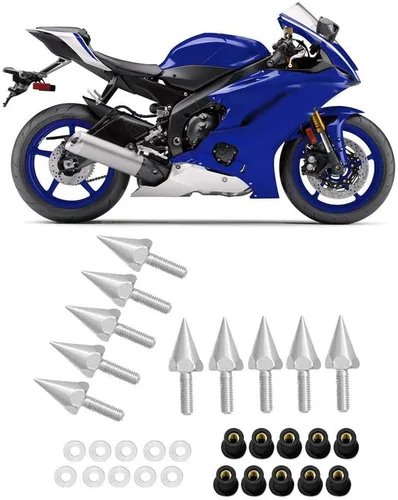 Vista 6 de Pico de pantalla de viento, tornillos M5 para parabrisas para modificación de motocicleta, plateado