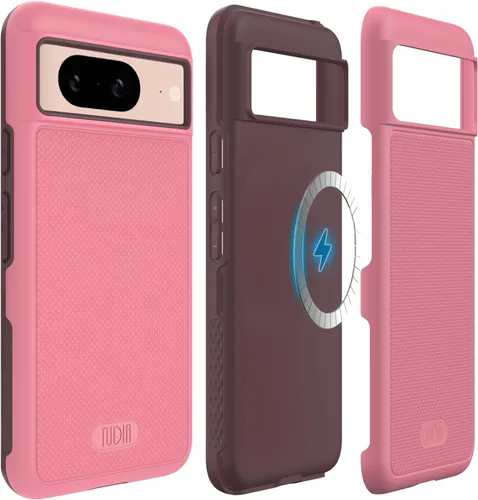 Vista 25 de TUDIA MergeGrip [Compatible con Magsafe] Funda para Google Pixel 7a 2023, [Probada contra caídas de grado militar] Borde elevado para protección