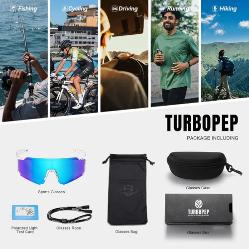 Vista 7 de Gafas de sol polarizadas deportivas para hombres y mujeres, gafas de sol para pesca, ciclismo, bicicleta de montaña, béisbol con protección UV