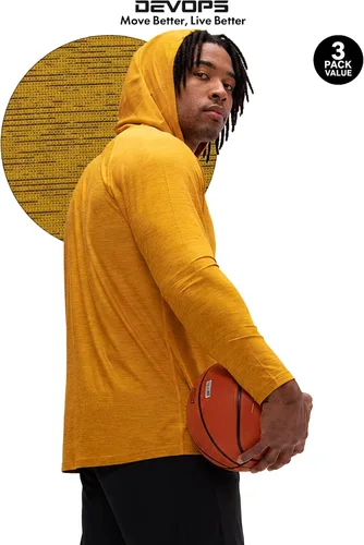Vista 9 de DEVOPS - Sudadera con capucha para hombre, de manga larga, para pesca, senderismo, correr, entrenamiento