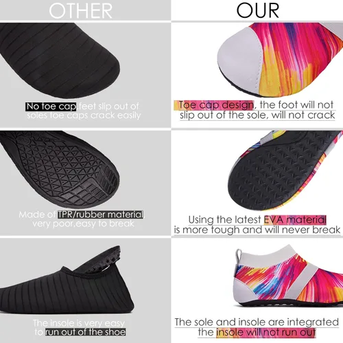 Vista 5 de Water Shoes for Women and Men, Quick-Dry Beach Aqua Socks Swim Shoes, Pool Water Socks with Foot Massage