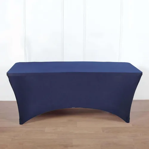 Vista 58 de Efavormart - Mantel rectangular de elastano elástico beige de 4 pies