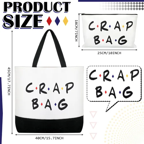 Vista 4 de 2 bolsas de lona reutilizables para comestibles, regalos y merchandising para programas de televisión de amigos, Blanco