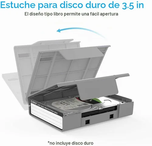 Vista 2 de ORICO PHP35 - Funda protectora para disco duro de 3.5 pulgadas con función antiestática, a prueba de golpes y polvo, estuche de almacenamiento