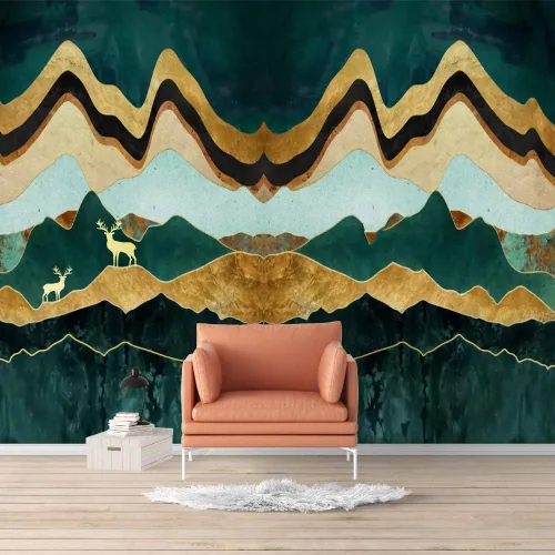 Vista 28 de SIGNFORD - Mural de pared de estilo nórdico con papel tapiz de paisaje natural extraíble para dormitorio o sala de estar.
