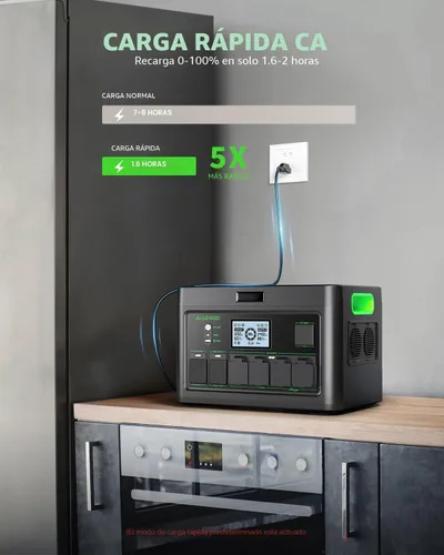 Vista 5 de Generador solar portátil de la central eléctrica 2400W para el uso Negro&verde