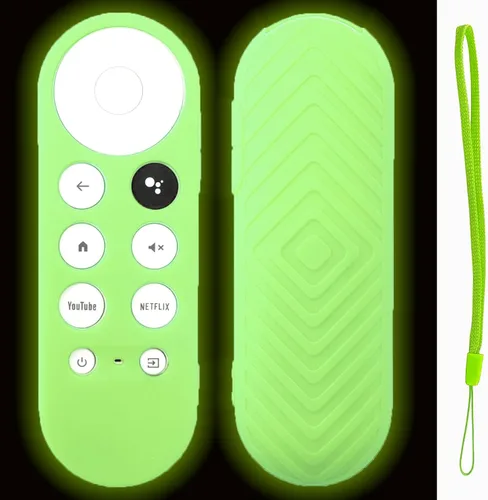 Vista 10 de Paquete de 2 fundas para control remoto brillante compatibles con Chromecast con control remoto de voz Google TV 4K 2020 / HD 2022 – Funda