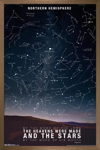 Vista 15 de Póster de pared de The Stars, 22.4 pulgadas de largo x 14.7 pulgadas de ancho, versión enmarcada de madera de granero