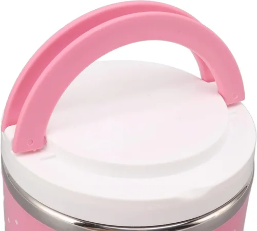 Vista 9 de Tarro de alimentos aislado al vacío para comida caliente, de triple capa, reutilizable, de acero inoxidable, a prueba de fugas, almacenamiento