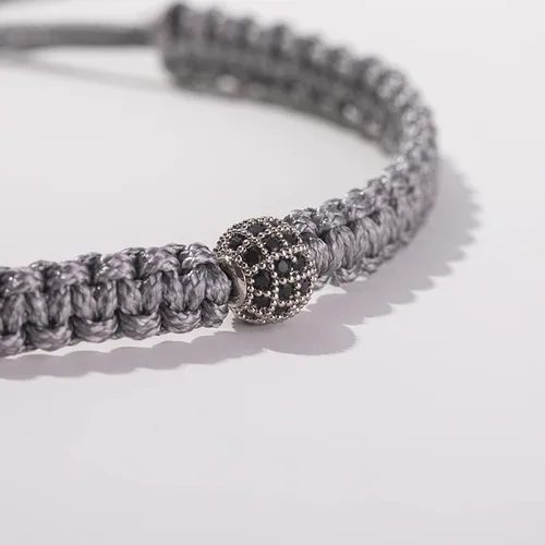 Vista 9 de Juego de pulseras de cuentas para hombre de 0.315 in y 0.157 in de piedras preciosas curativas trenzadas con dije de circonita cúbica, pulsera