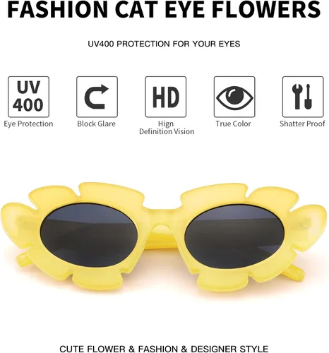 Vista 5 de Pro Acme Gafas de sol de moda con diseño de ojo de gato para mujeres y hombres, gafas de sol gruesas retro