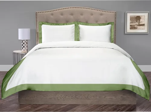 Vista 23 de Hotel Luxury - Juego de funda de edredón de 3 piezas de doble tono, 850 hilos, 100% algodón orgánico, colección de ropa de cama de alta calidad