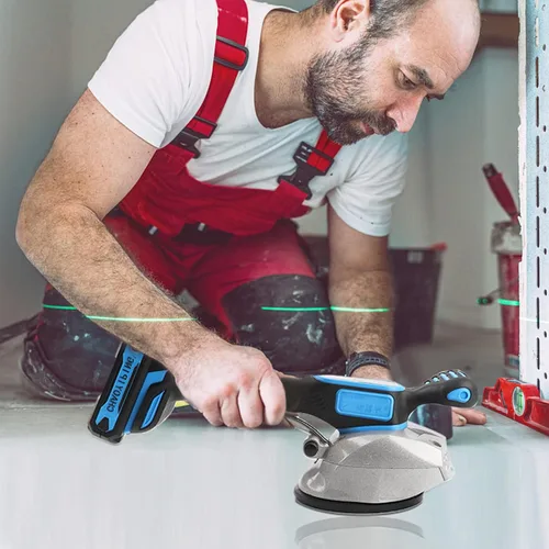 Vista 4 de Herramienta de instalación de máquina de vibración de azulejos, ventosa YSJWAER para nivelar vibrador de mano de 6 velocidades 21V 12000mAh