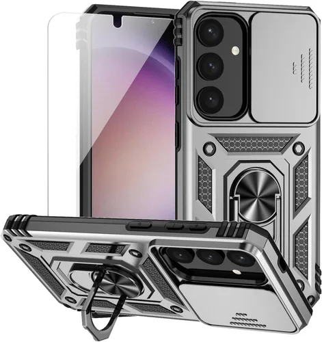 Vista 10 de Funda para Samsung Galaxy S24 con cubierta para lente de cámara, protector de pantalla HD, doble capa de grado militar, probada contra caídas