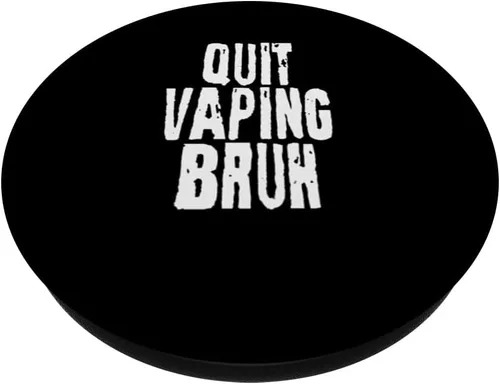 Vista 2 de Quit Vaping Bruh Divertido Anti Vaping Anti Vape Concientización PopSockets Intercambiables PopGrip