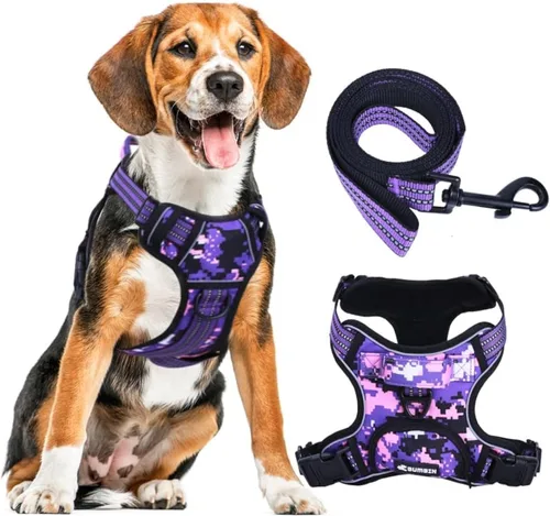 Vista 11 de Arnés sin tirones para perros pequeños, ajustable sin estrangulamiento, chaleco para mascotas con correa para perro, arnés reflectante inteligente