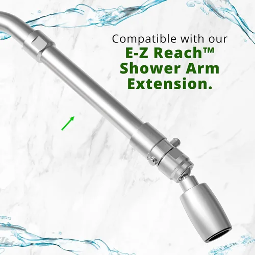 Vista 8 de High Sierra Showerheads® - Cabezal de ducha de bajo flujo de metal sólido de 1.25 GPM con válvula de goteo e inserto de nailon protector - Oculta