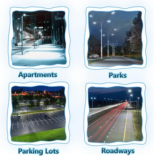 Vista 6 de Luz LED de estacionamiento de 100 W con fotocélula y soporte de brazo ajustable, 14000 lúmenes 5000 K, atenuación de 0-10 V para exteriores