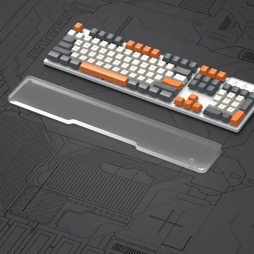 Vista 15 de Reposamuñecas de Acrílico para Teclado - Negro, Reposamuñecas Ergonómico de 68 Teclas para Teclado de Computadora Compacto-negro