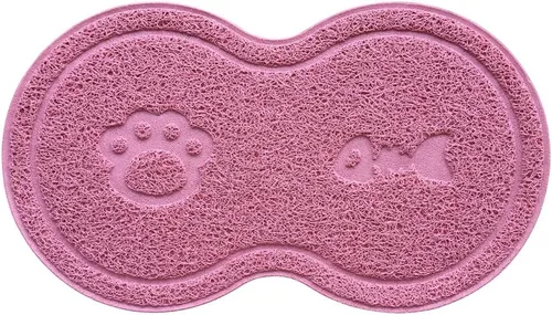 Vista 12 de Caja de arena pequeña para gatos con forma de 8 estera para atrapar residuos, 18 x 10 pulgadas (Almirante)