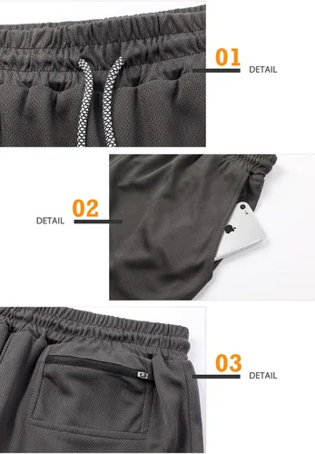 Vista 4 de Surenow - Pantalones cortos de correr para hombre, pantalones cortos 2 en 1 para entrenamiento, de 7 pulgadas, para yoga, deportes al aire libre