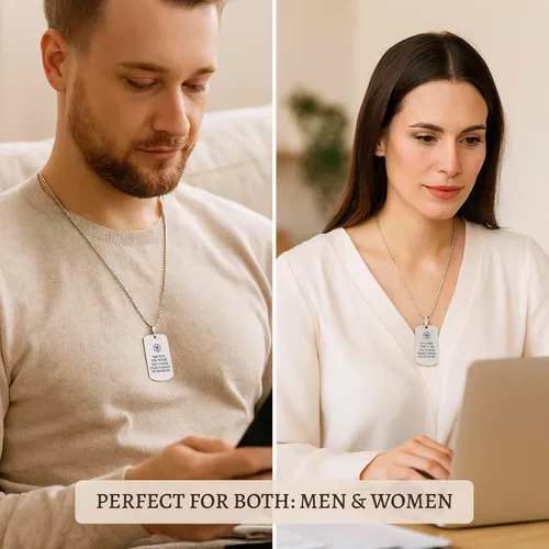 Vista 2 de MIA·MIA Collar de alerta médica personalizado para hombres y mujeres, acero inoxidable personalizado grabado ID conciencia de emergencia, joyería