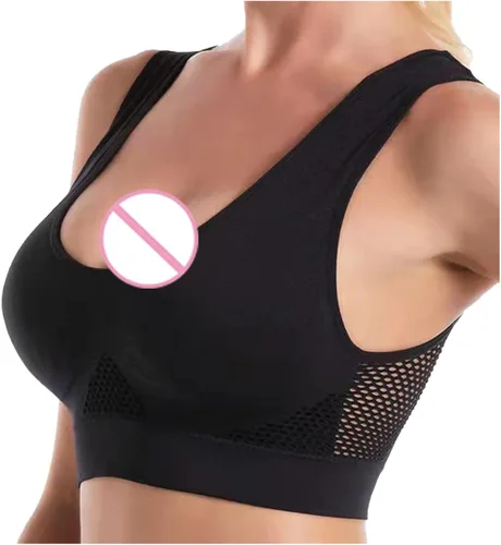 Vista 8 de Sujetador deportivo para mujer, de alto soporte, cobertura completa, sin varillas, talla grande, cómoda, para dormir, gimnasio, ropa deportiva
