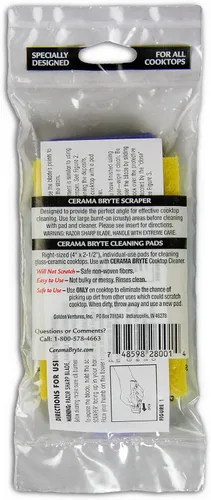 Vista 2 de CERAMA Bryte Combo de rasqueta y almohadilla para cocinas de cerámica., otro, Multicolor, Paquete de 1