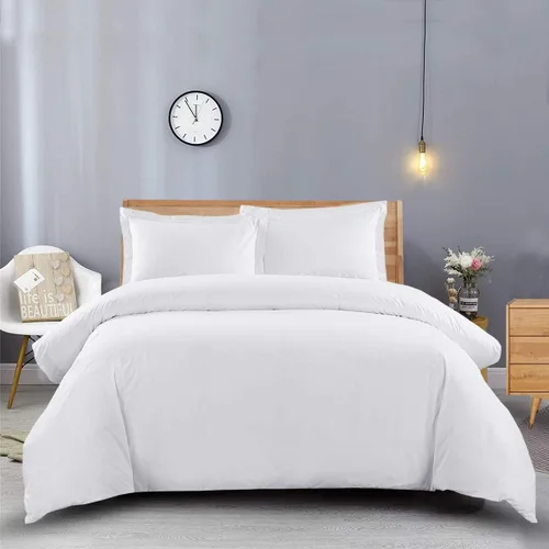 Vista 2 de Royal Hotel Bedding Fundas de edredón de franela 100% algodón pesadas, suaves, juego de funda de edredón de 3 piezas, cierre de botón, grueso