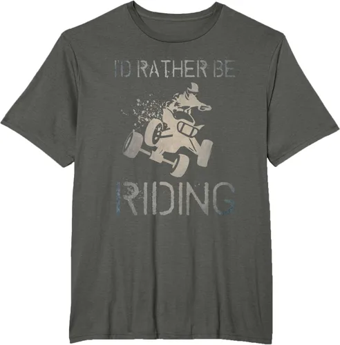 Vista 7 de Camiseta gráfica I'd Rather Be Riding ATV Quad Racing Rider de 4 ruedas, Negro