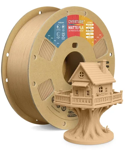Vista 30 de OVERTURE - Filamento de fibra de carbono PLA para impresora 3D de 1.75 mm, carrete de cartón PLA de 2.2 libras, precisión dimensional +/- 0.02 mm