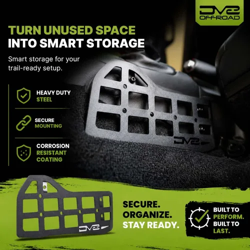 Vista 2 de Paneles Molle de consola central DV8 para Jeep Wrangler JL y Gladiator JT 3mm steel molle panels, fits 2018-2026 Jeep JL & 2020-2026 JT, manual &