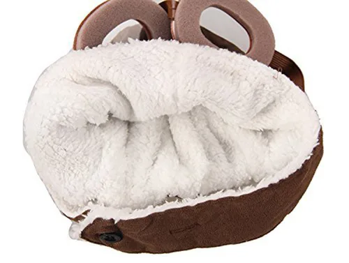Vista 4 de Ewanda store - Gorro de lana con orejeras para bebé (unisex, color marrón)