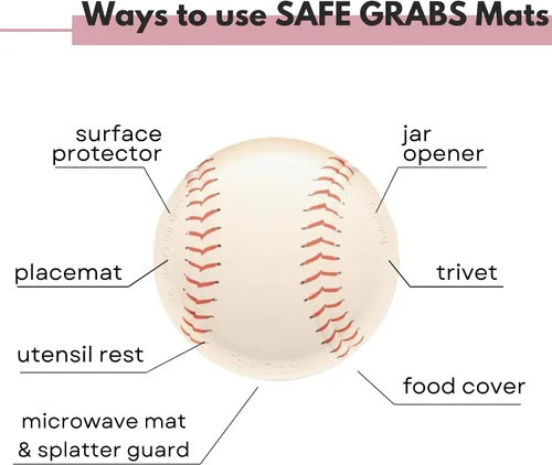 Vista 4 de Safe Grabs: Tapete original para microondas visto en Shark Tank Protector contra salpicaduras, salvamanteles, almohadilla térmica, soporte