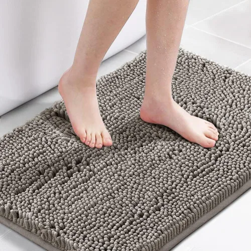 Vista 18 de H.VERSAILTEX Alfombra de Baño Alfombra de Baño Alfombras de Baño para Baño Antideslizante Alfombras de Baño Extra Gruesa de Chenilla Alfombra 17" x