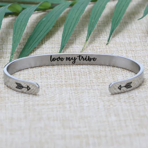 Vista 4 de Joycuff - Pulseras de acero inoxidable para mujeres, regalos de inspiración para amigos, hija, madre, de plata, oro rosa, pulsera de cruz para niñas