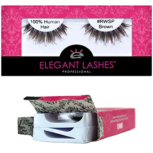 Vista 8 de Elegant Lashes #RWSP Black Pestañas postizas finas (cabello humano 100% natural de primera calidad)